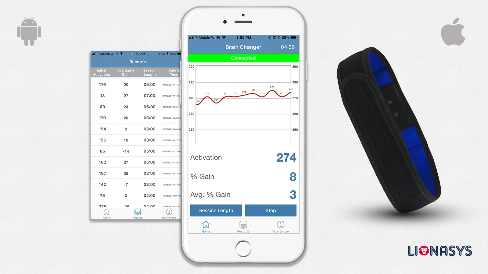 Brain Changer app interface showing personalized wellness recommendations